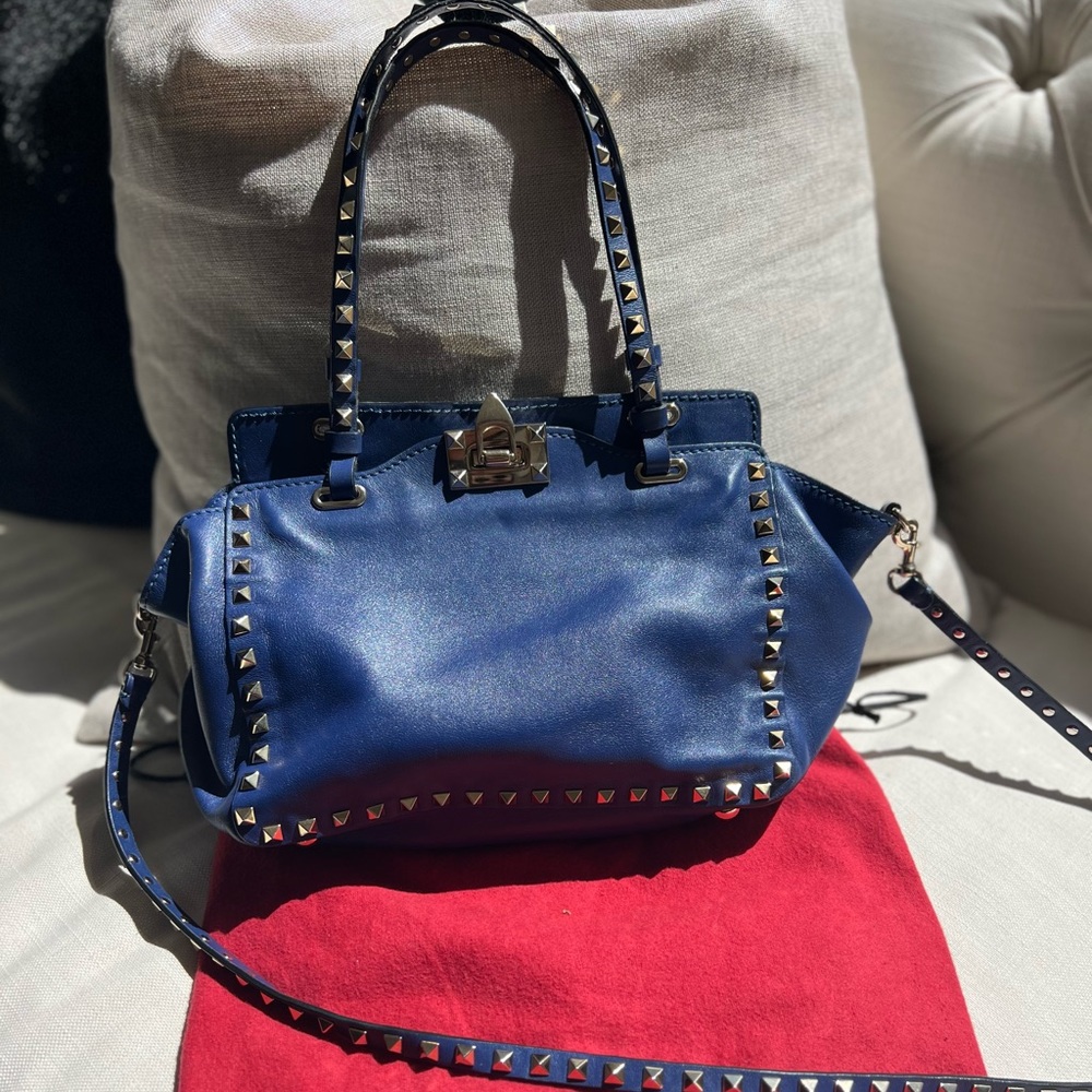 Valentino Blue Studded Mailbag